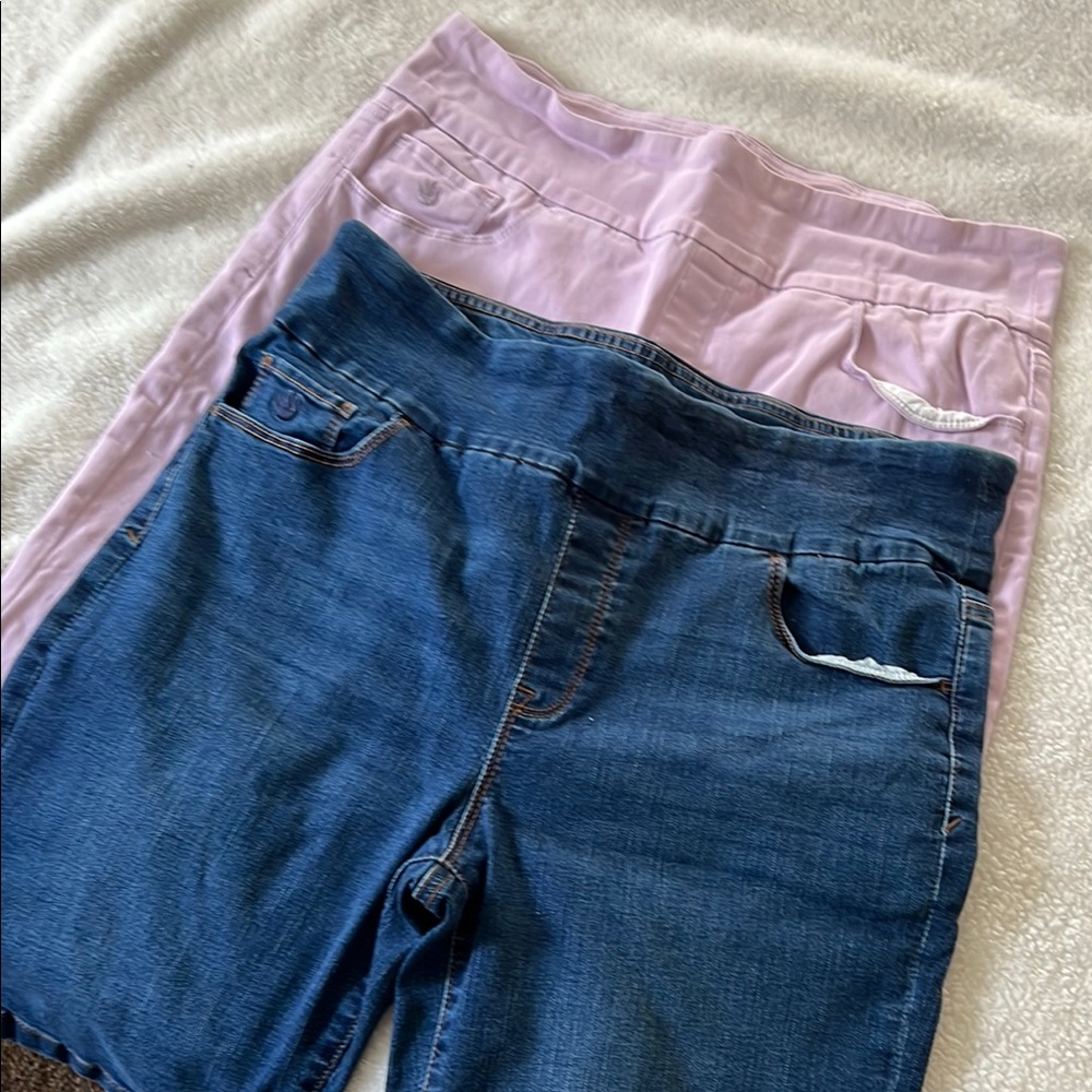 2 pairs of Gloria Vanderbilt shorts, bahama length, size12, stretchy